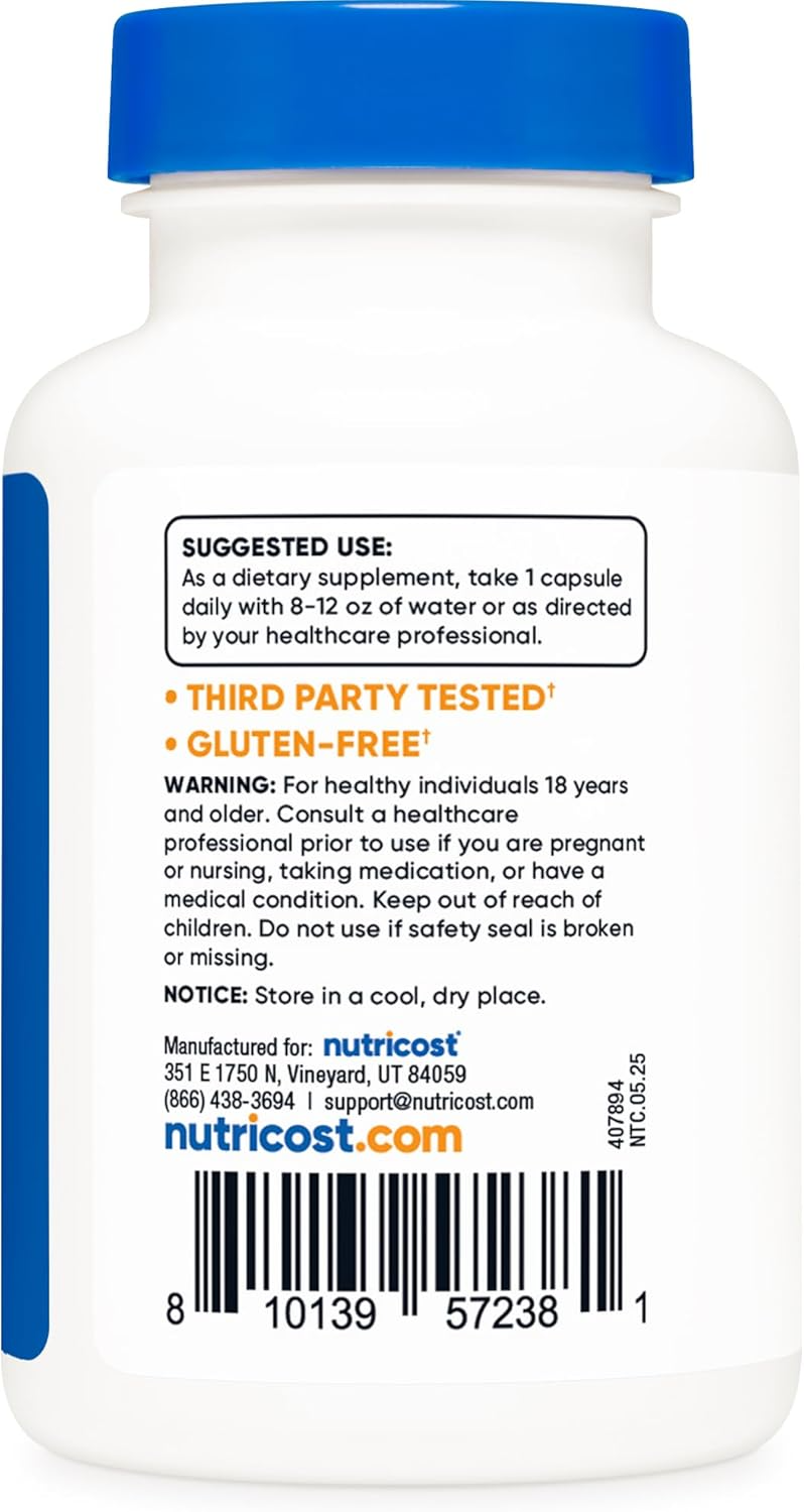 Nutricost Zinc + Copper Capsules -15MG Zinc + 2MG Copper Per Serving - 120 Capsules