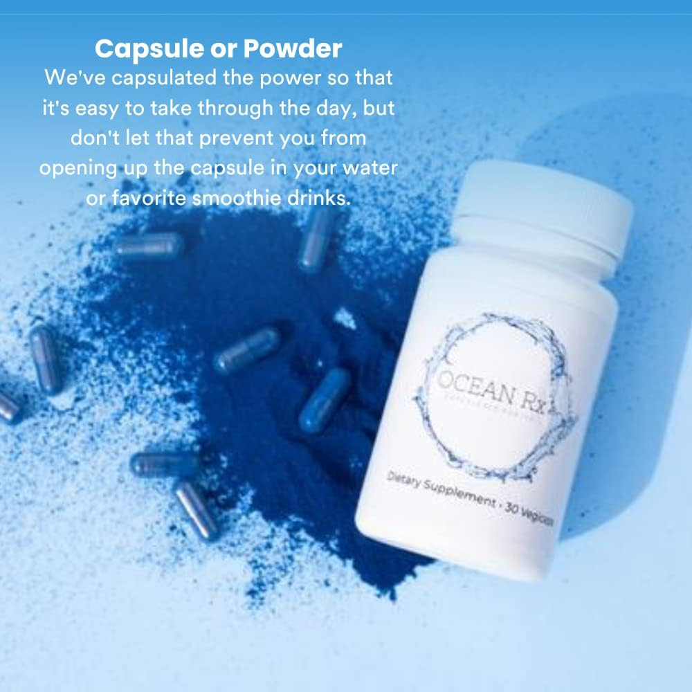 Ocean Rx Organic Pure Blue Spirulina Capsules - 30 Count