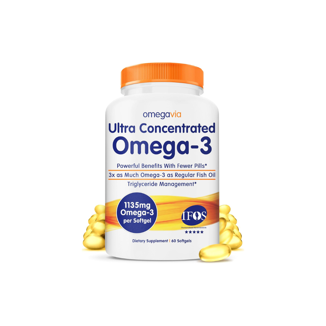OmegaVia Ultra Concentrated Omega-3 1,135 mg, 60 Softgels