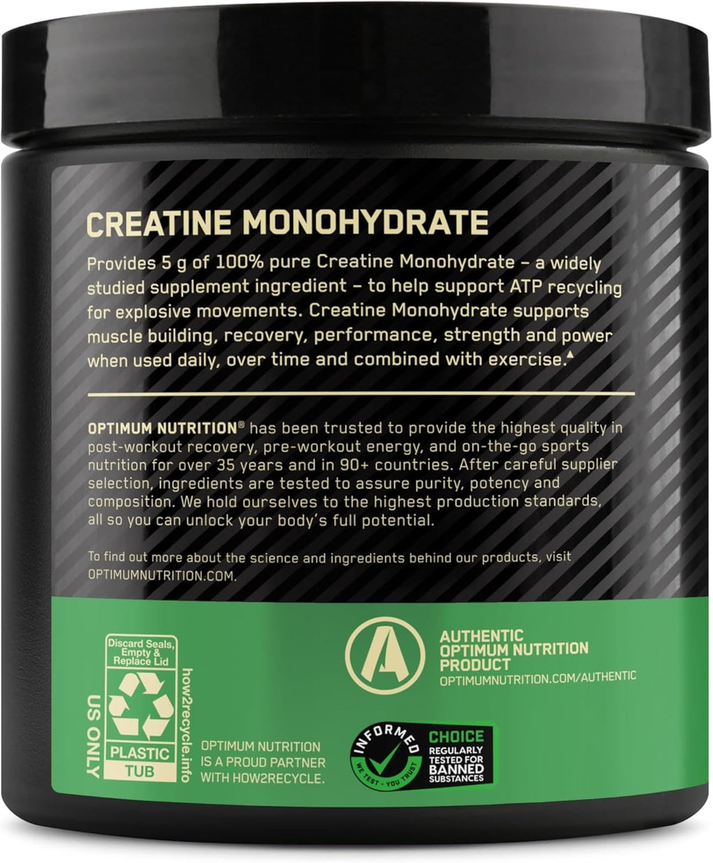 Optimum Nutrition Micronized Creatine Monohydrate Powder, Unflavored