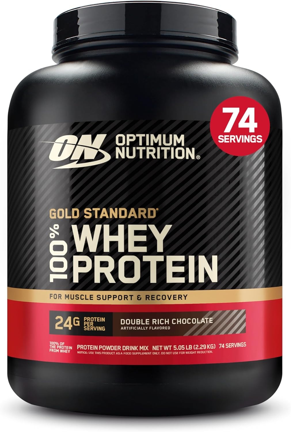 Optimum Nutrition Gold Standard 100% Whey Protein Powder, Double Rich Chocolate, 1 Pound