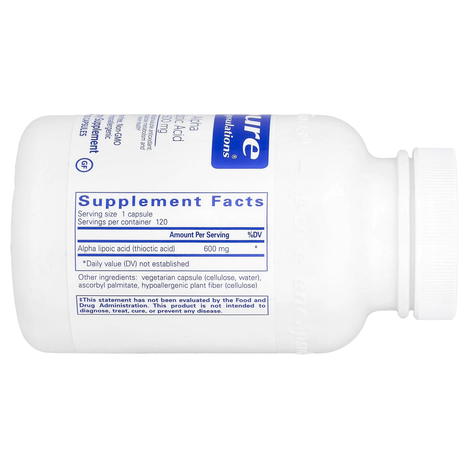 Pure Encapsulations Alpha Lipoic Acid 600 mg, 120 Capsules