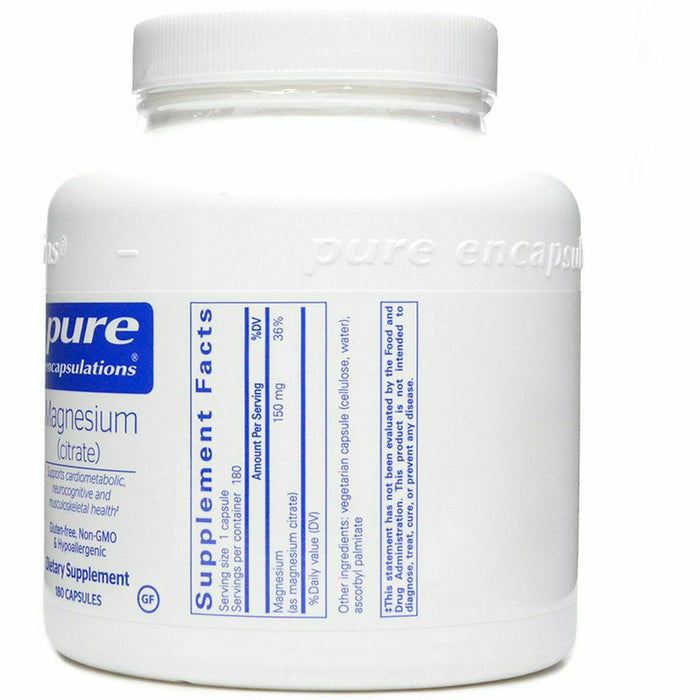 Pure Encapsulations Magnesium Citrate 180 Capsules