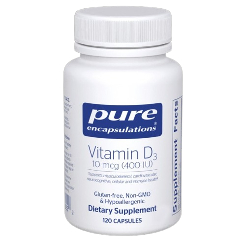 Pure Encapsulations Vitamin D3 10 mcg 400 IU _ 120 Capsules