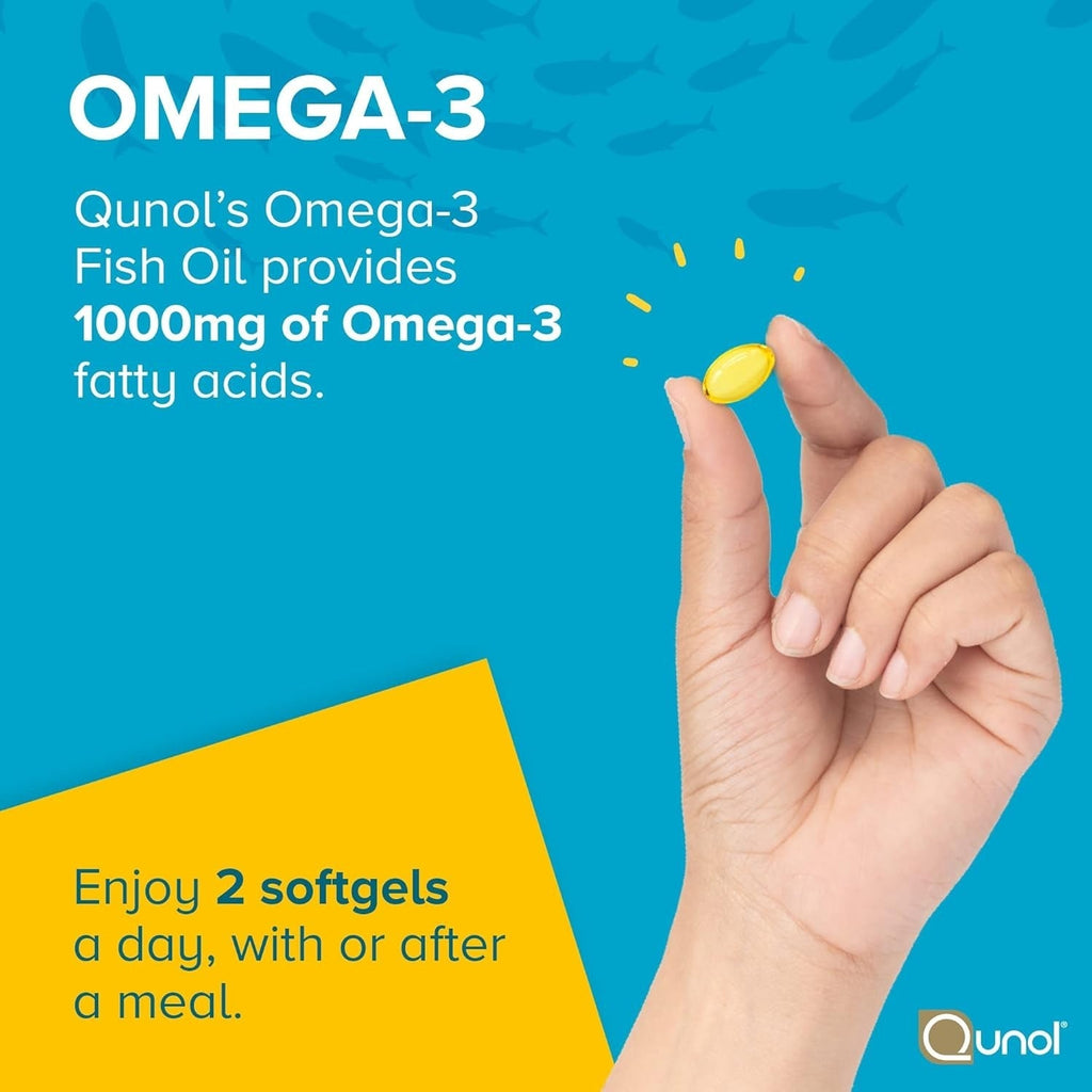 Qunol Ultra Omega 3  Fish Oil Mini Softgels 1000mg  _ 180 Count