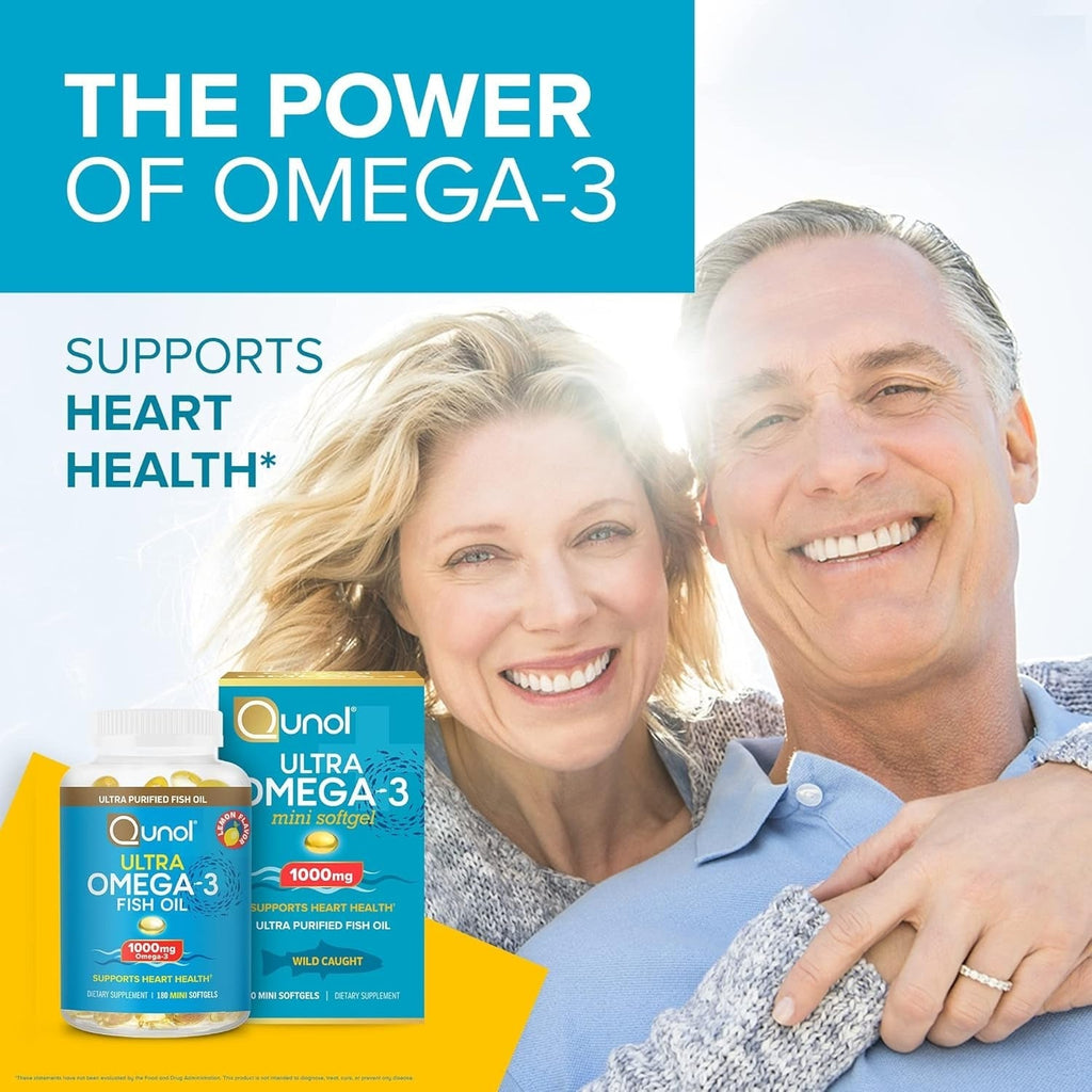Qunol Ultra Omega 3  Fish Oil Mini Softgels 1000mg  _ 180 Count