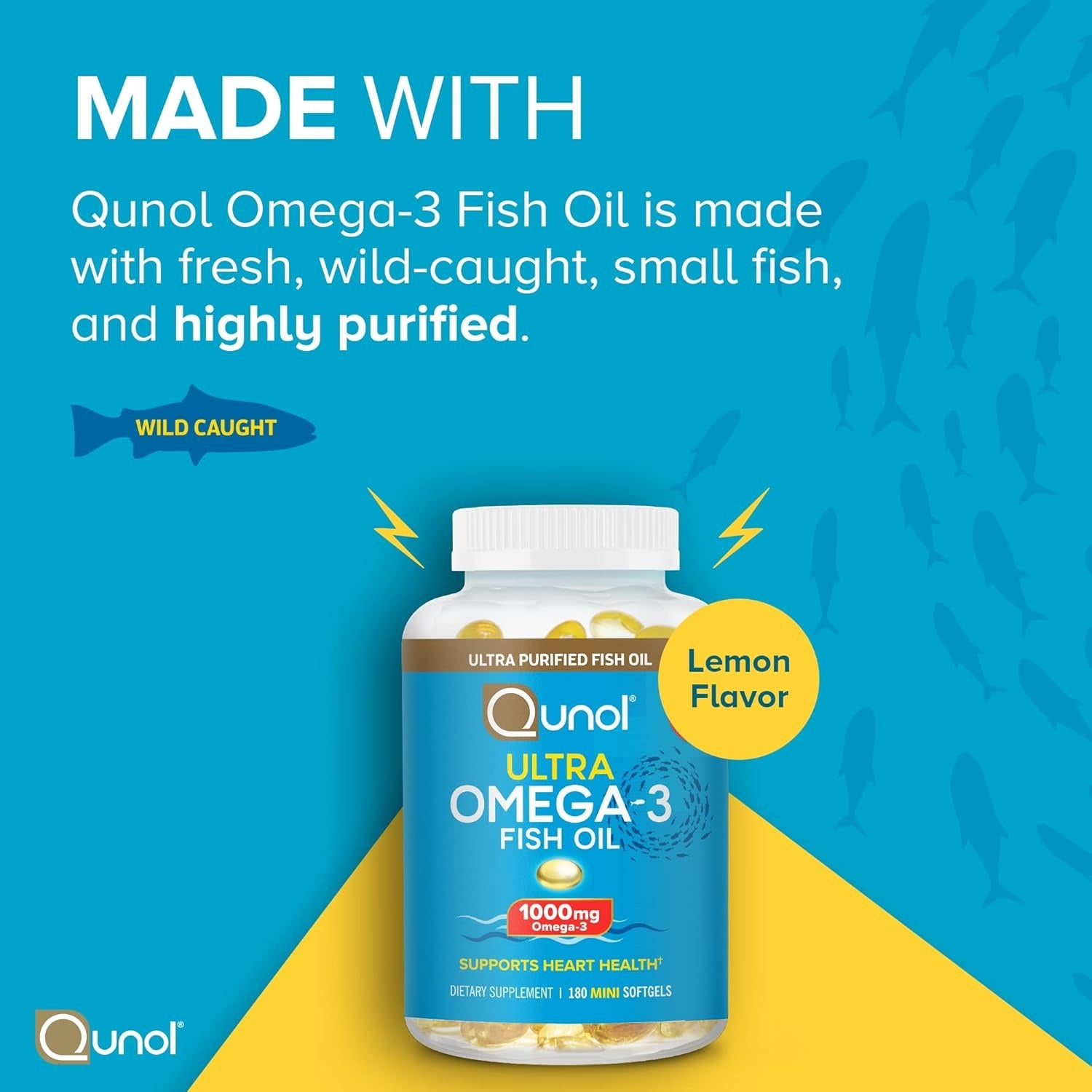 Qunol Ultra Omega 3  Fish Oil Mini Softgels 1000mg  _ 180 Count