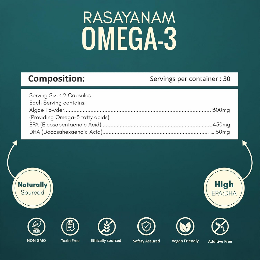 Rasayanam Plant Based Omega-3 1600mg 60 Capsules