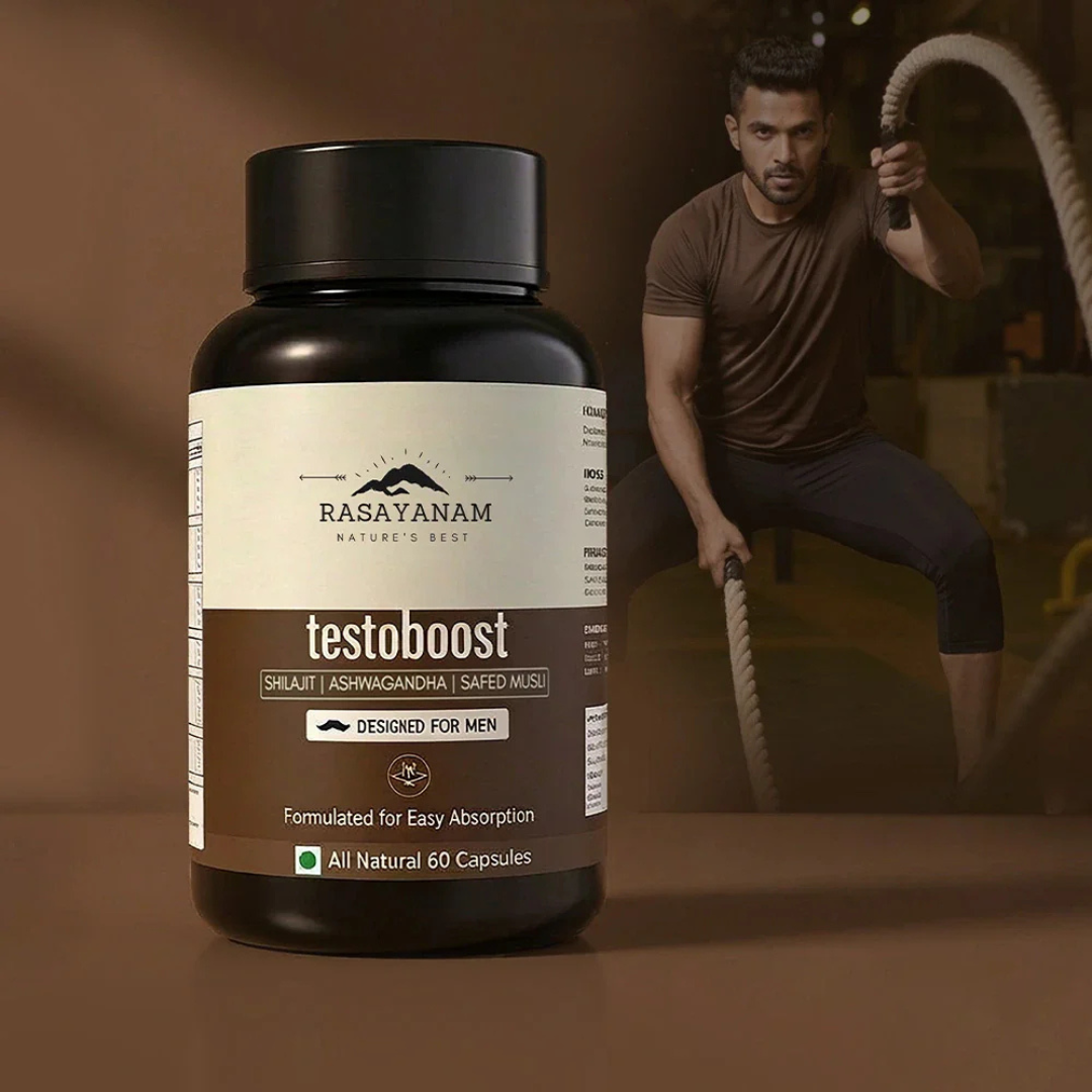 Rasayanam Testboost For Men With Ashwagandha, Safed Musli & Shilajit 60 Capsules