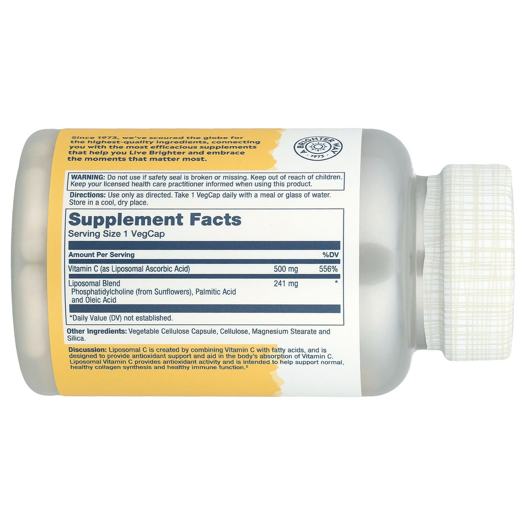 Solaray Enhanced Absorption Liposomal Vitamin C 500mg 100 VegCaps