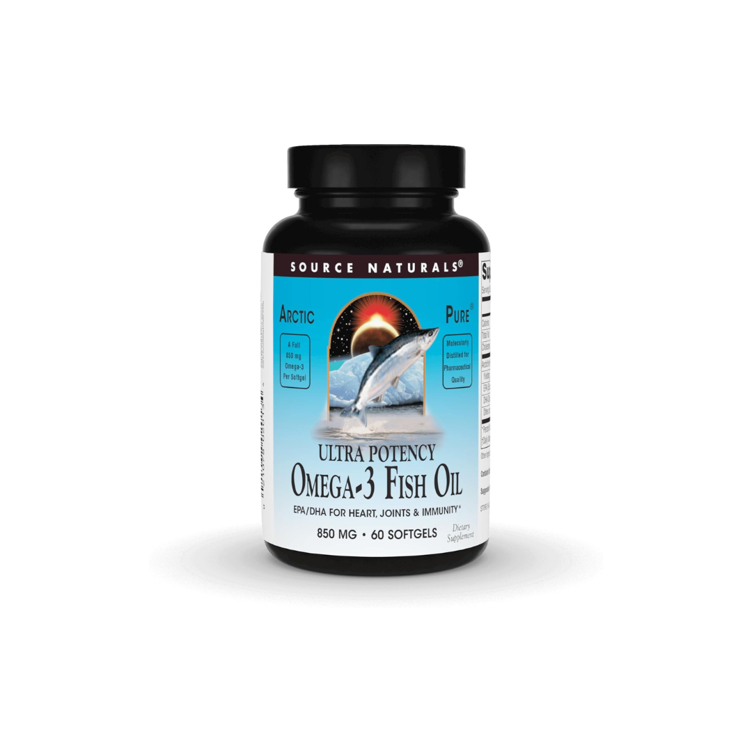 Source Naturals Arctic Pure Ultra Potency Omega-3 Fish Oil 850 mg, 120 Softgels