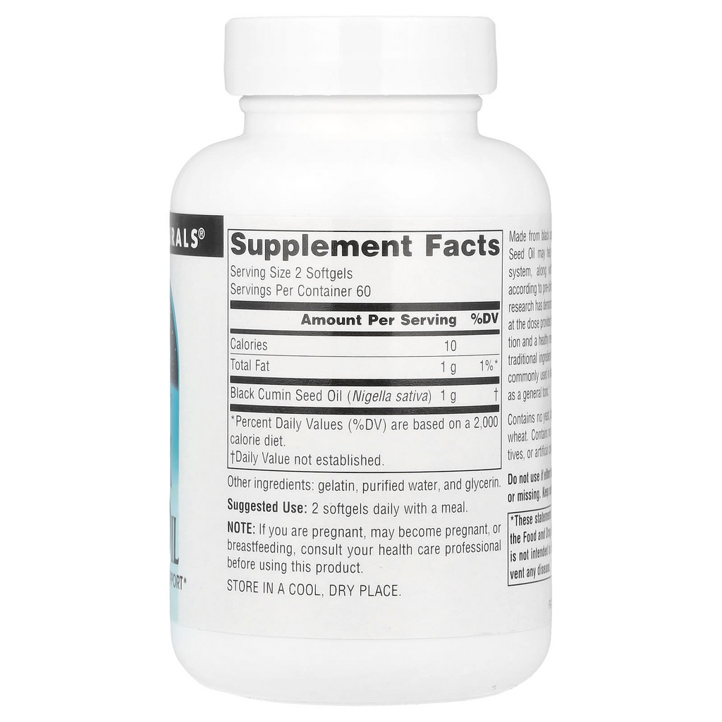 Source Naturals Black Seed Oil 120 Softgels (500 mg per Softgel)