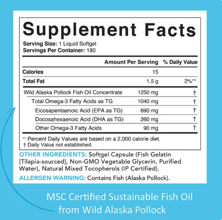 Sports Research Alaska Omega Wild Caught Triple Strength Omega 3 Fish Oil _ Softgels