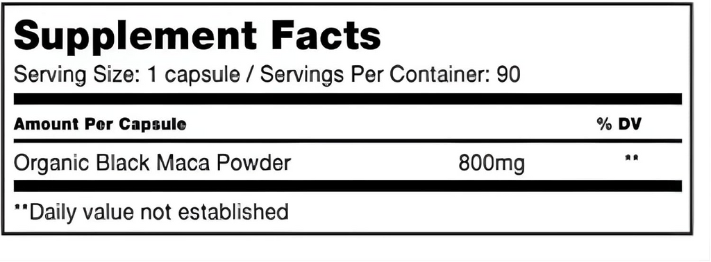 Sunfood Black Maca 800 mg 90 Capsules