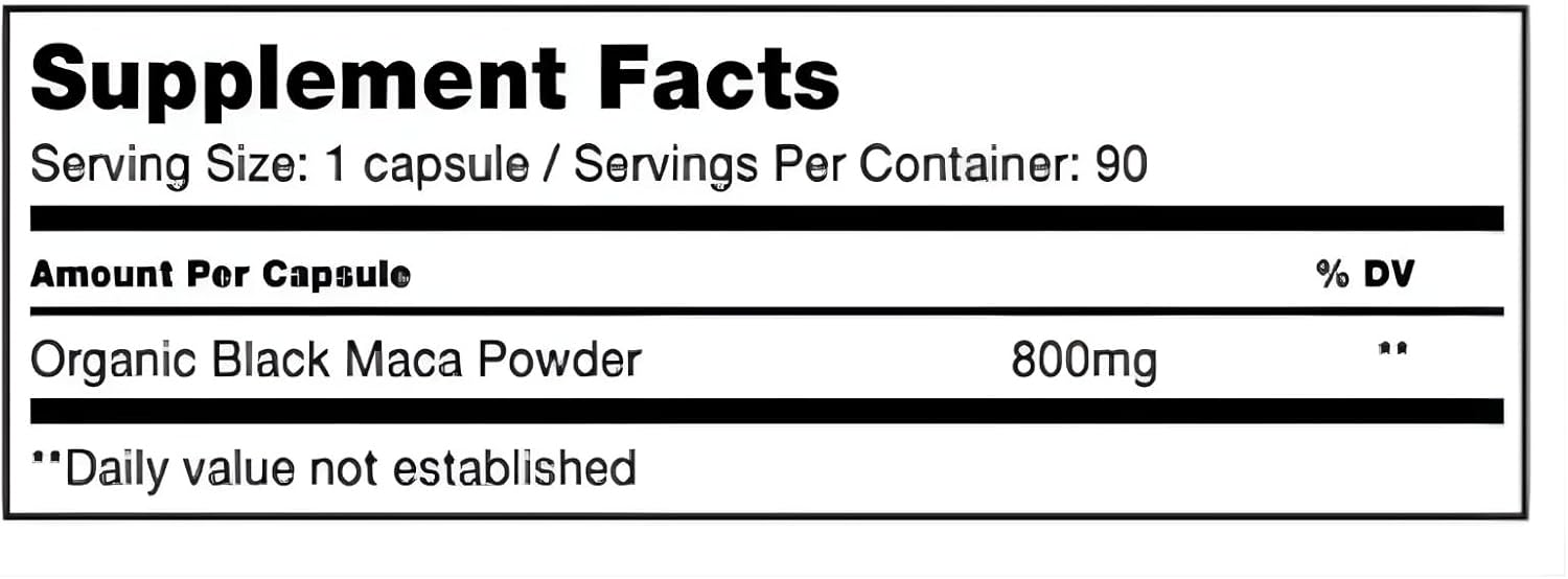 Sunfood Black Maca 800 mg 90 Capsules