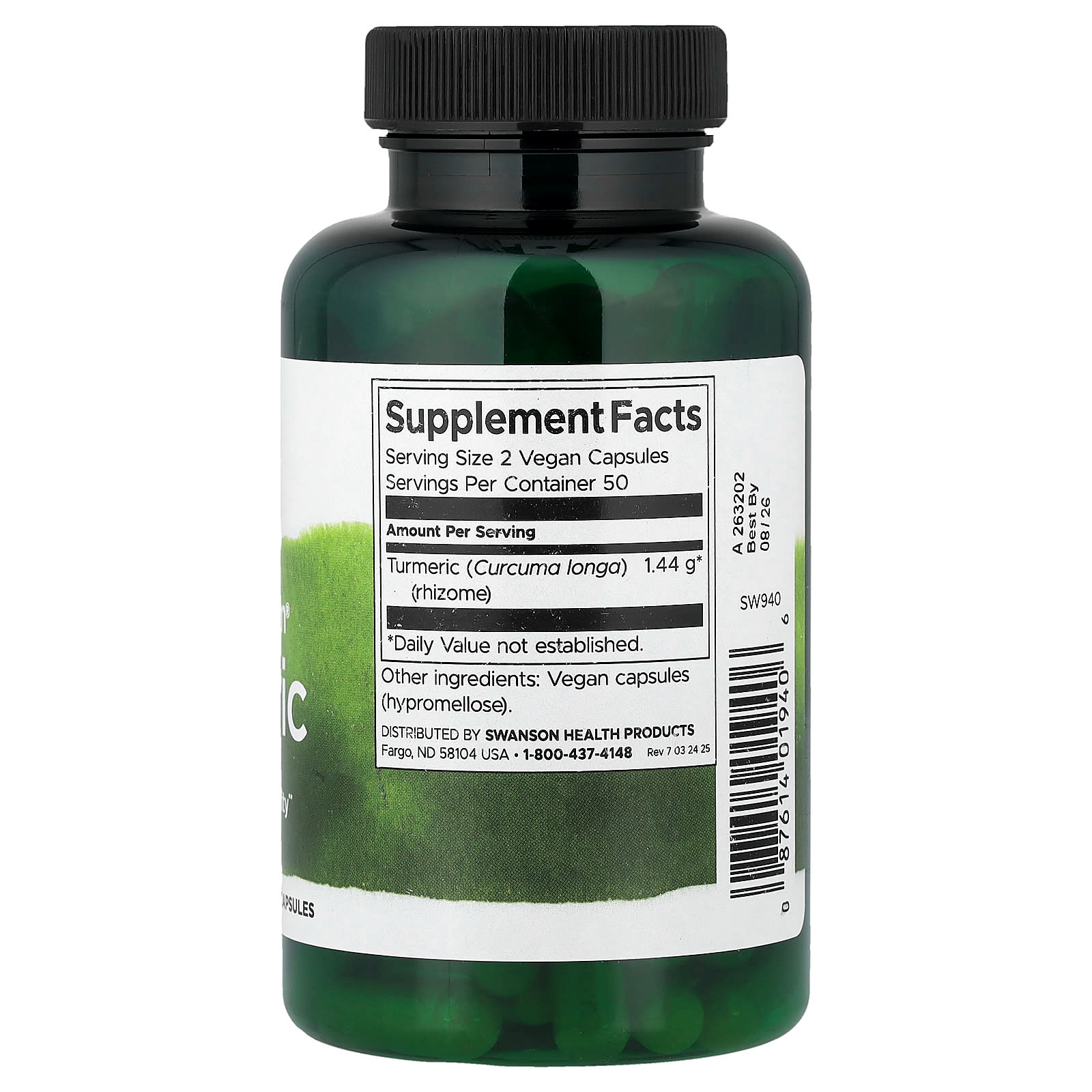 Swanson Full Spectrum® Turmeric 100 Capsules (720 mg per Capsule)