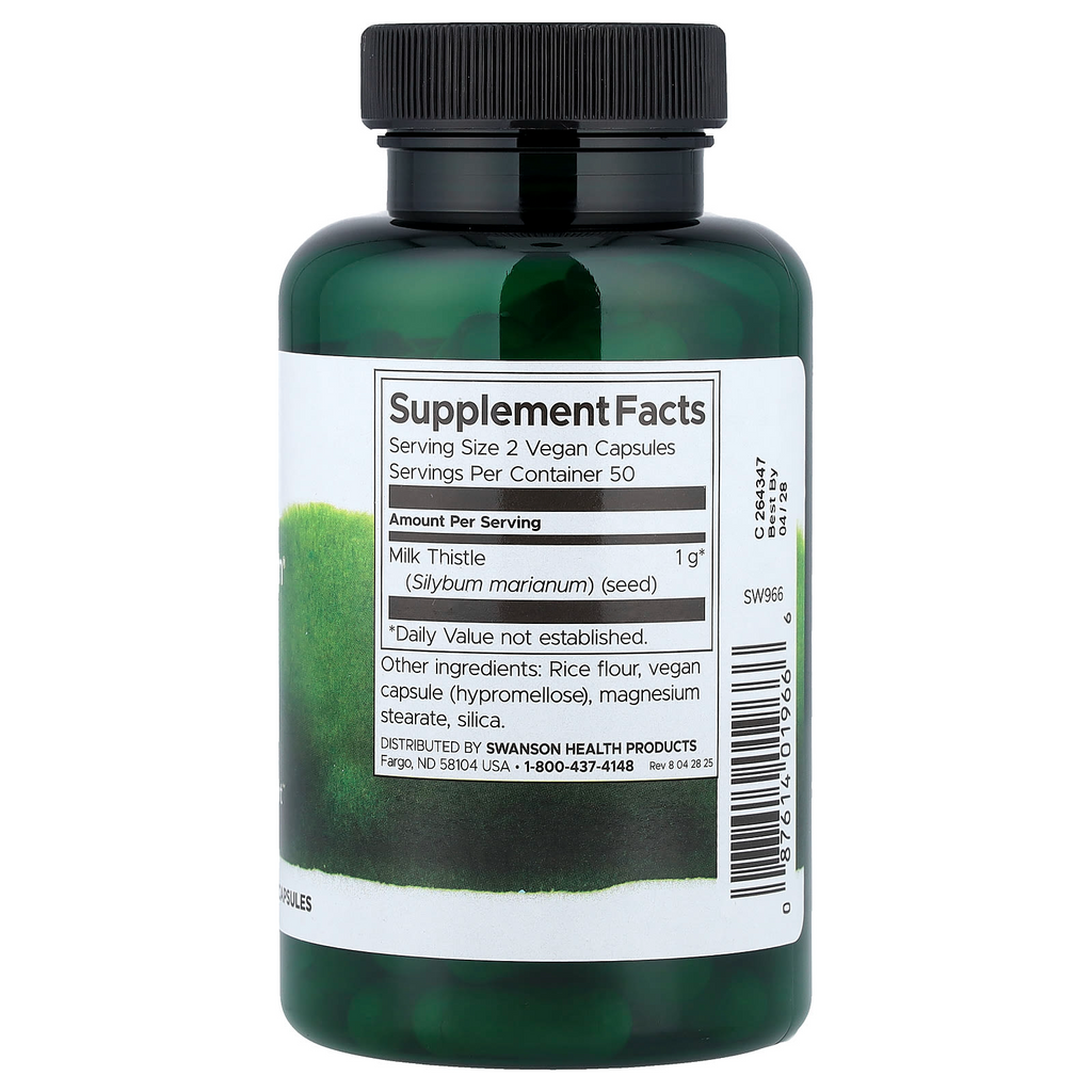 Swanson Full Spectrum Milk Thistle 500 mg, 100 Vegan Capsules