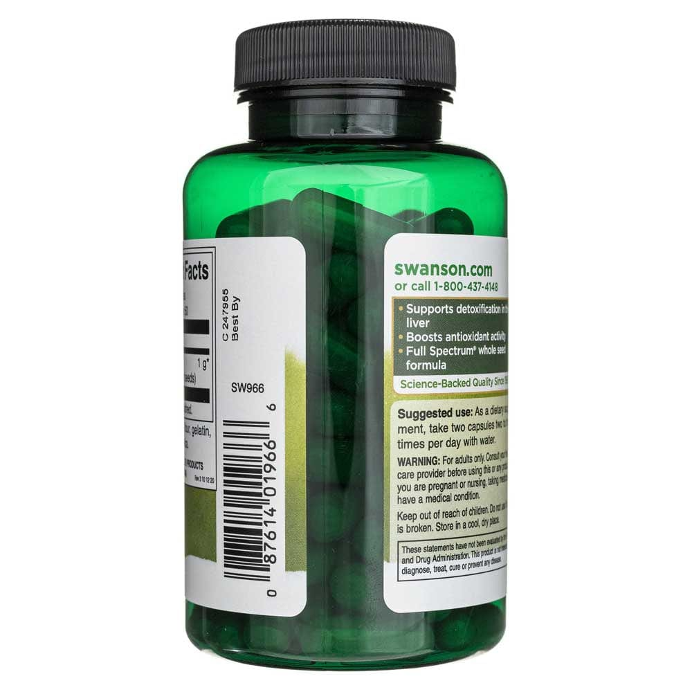 Swanson Full Spectrum Milk Thistle 500 mg, 100 Vegan Capsules