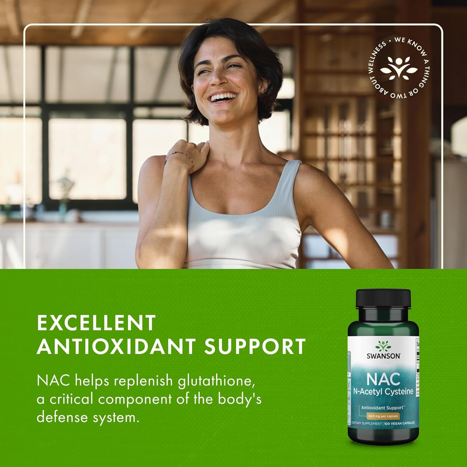 Swanson NAC 600 mg, 100 Vegan Capsules