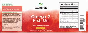 Swanson Omega-3 Fish Oil Lemon, 150 Softgels