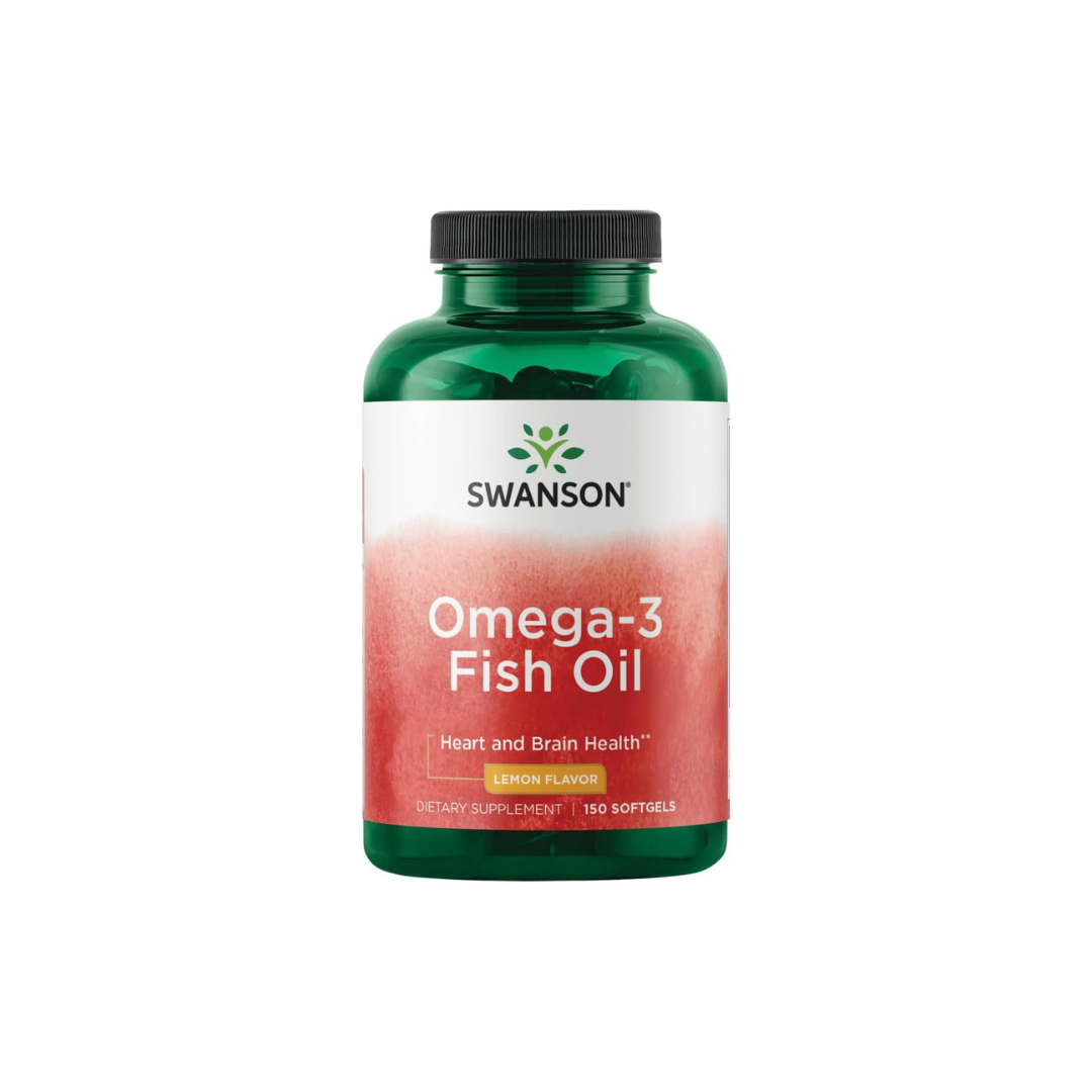Swanson Omega-3 Fish Oil Lemon, 150 Softgels