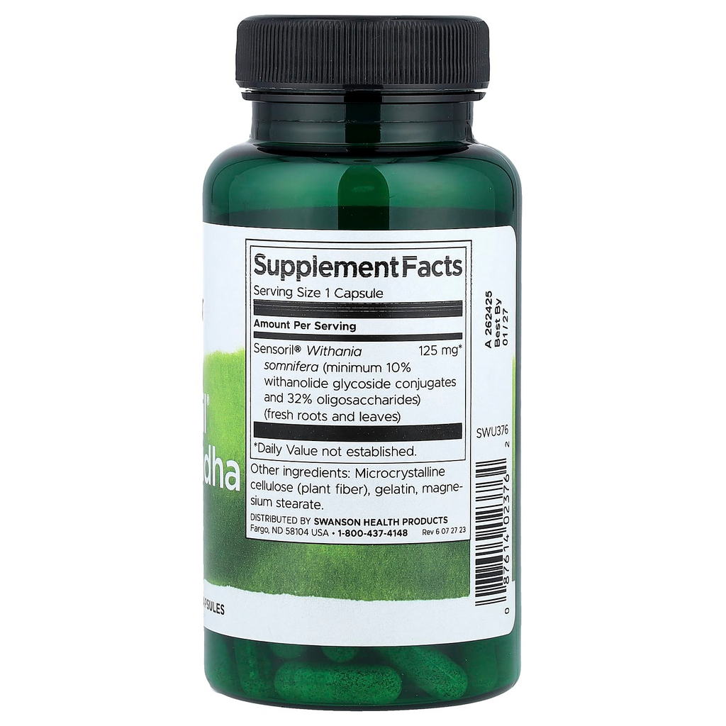 Swanson Sensoril® Ashwagandha 125 mg, 120 Capsules