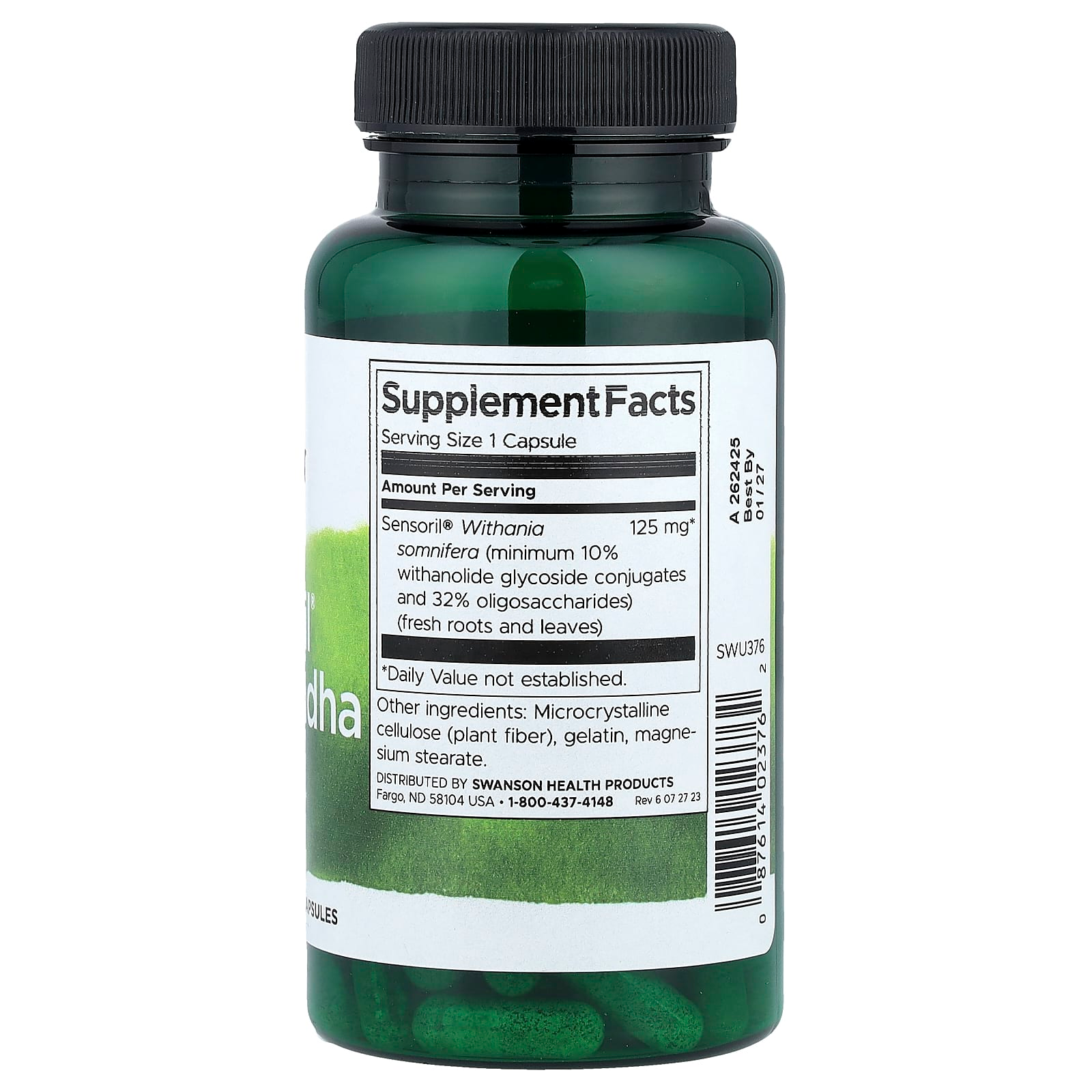 Swanson Sensoril® Ashwagandha 125 mg, 120 Capsules