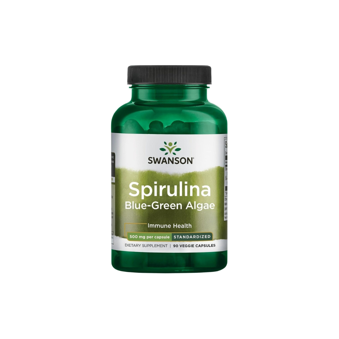 Swanson Spirulina Blue-Green Algae Standardised 500mg 90 Veg Capsules