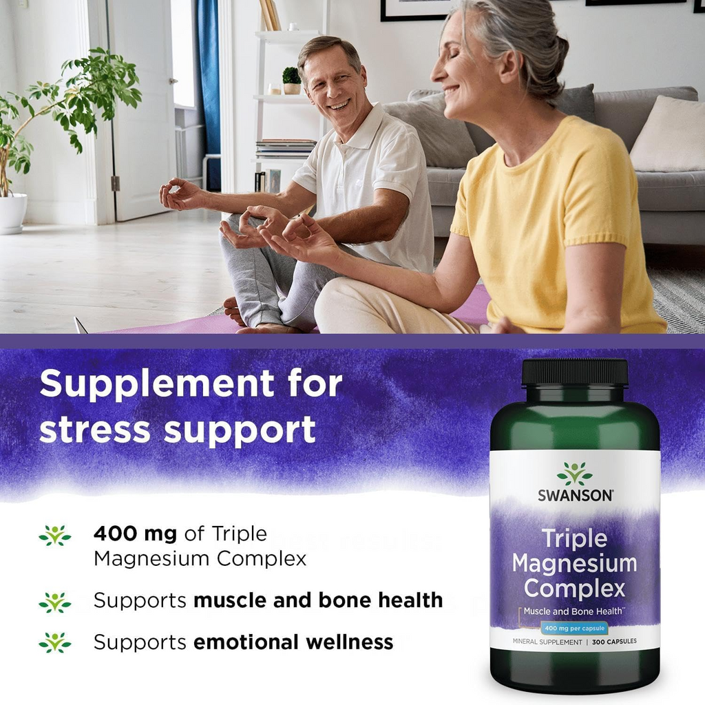 Swanson Triple Magnesium Complex 400 mg 100 Vegan Capsules