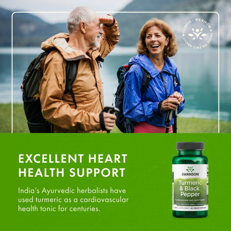 Swanson Turmeric & Black Pepper 600mg 60 Vegan Capsules