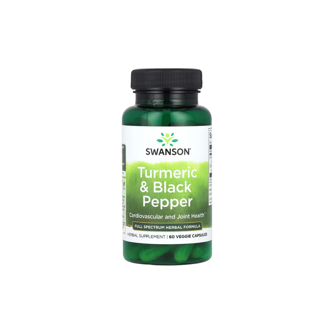 Swanson Turmeric & Black Pepper 600mg 60 Vegan Capsules