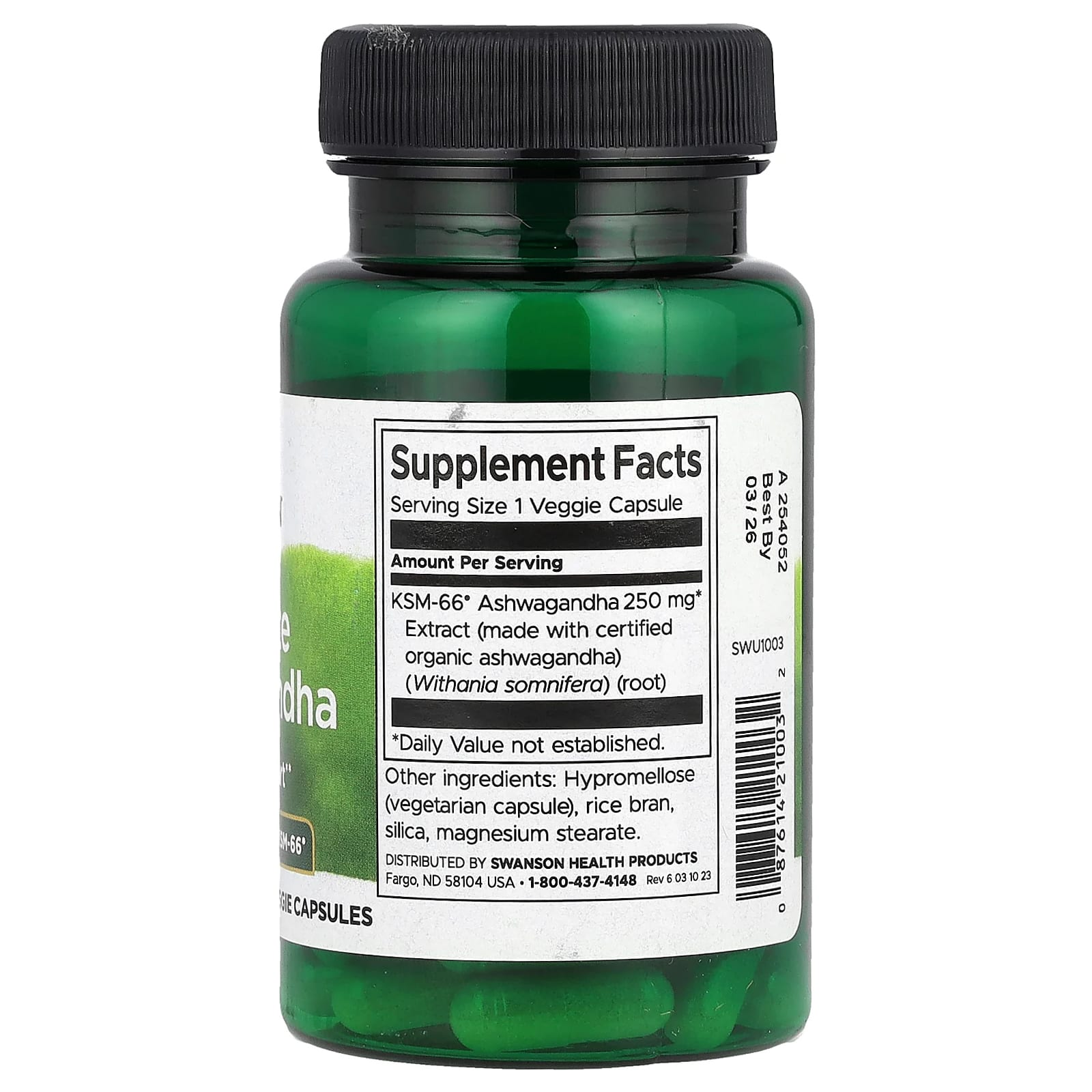 Swanson Ultimate Ashwagandha 250 mg 60 Veggie Capsules