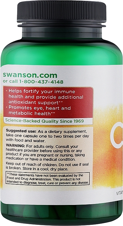 Swanson C-1000 Vitamin C With Rose Hips, 90 Vegan Capsules