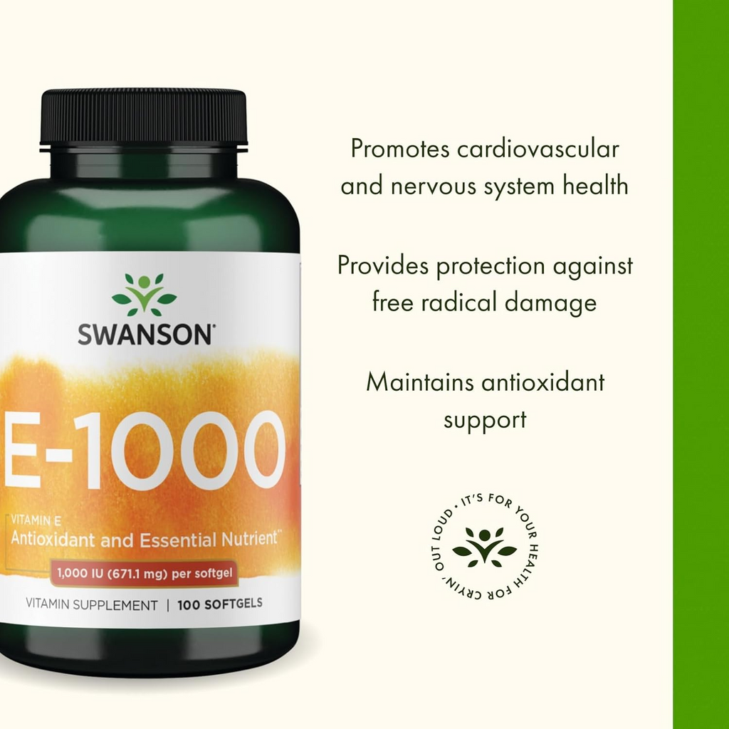 Swanson Vitamin E-1000 450 mg (1,000 IU), 60 Softgels