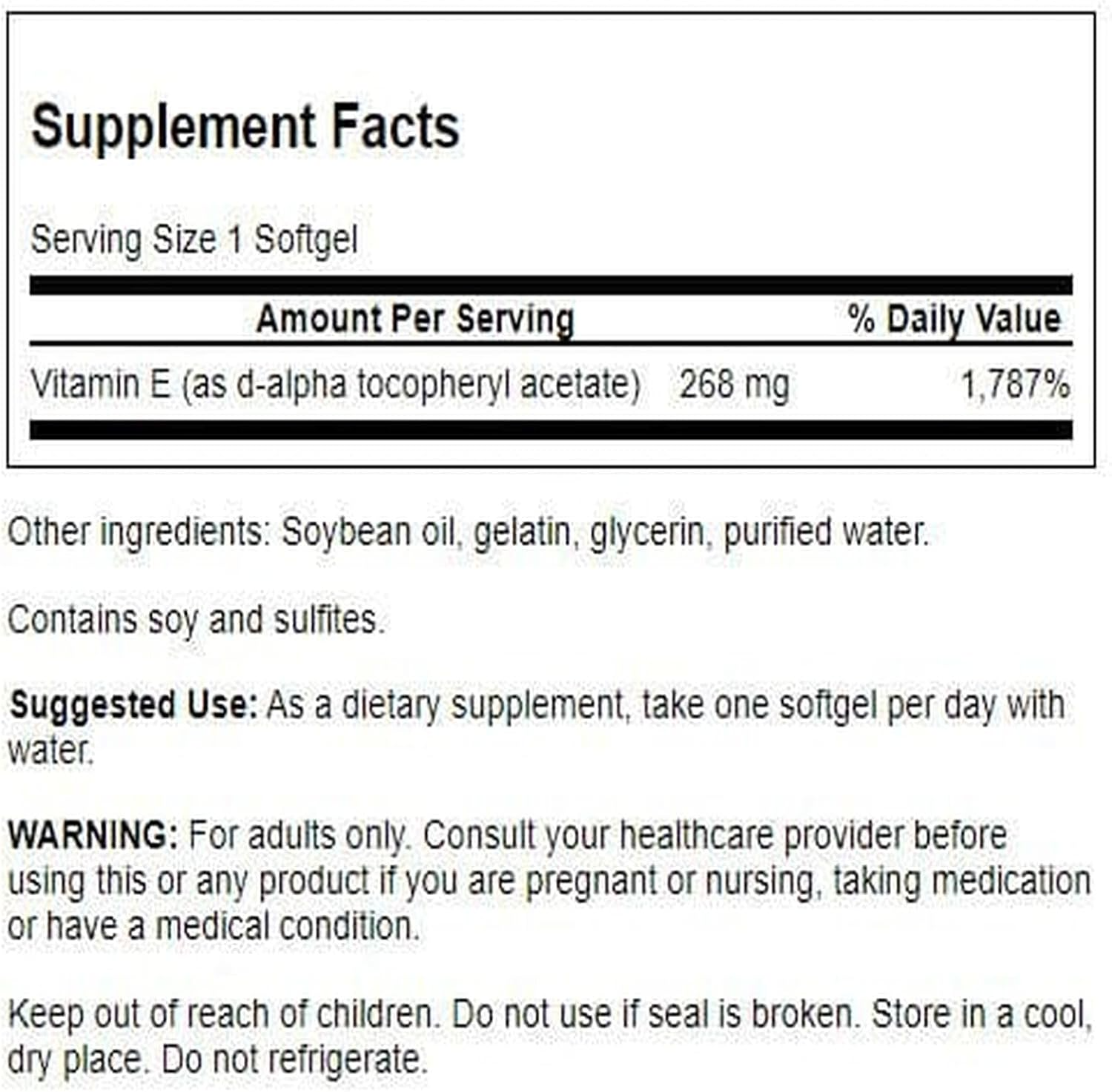 Swanson Vitamin E-400 (180.2 mg) 400 IU, 60 Softgels