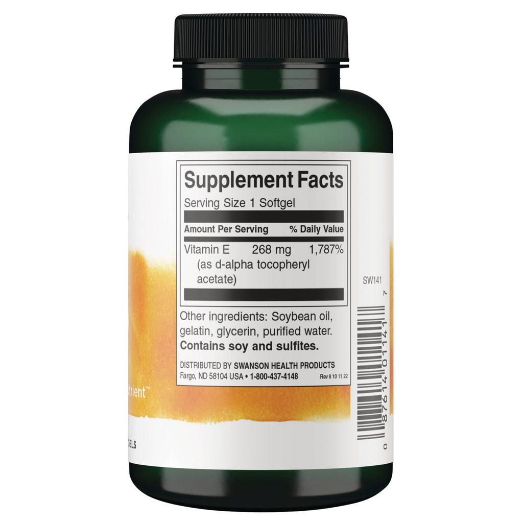 Swanson Vitamin E-400 (180.2 mg) 400 IU, 60 Softgels