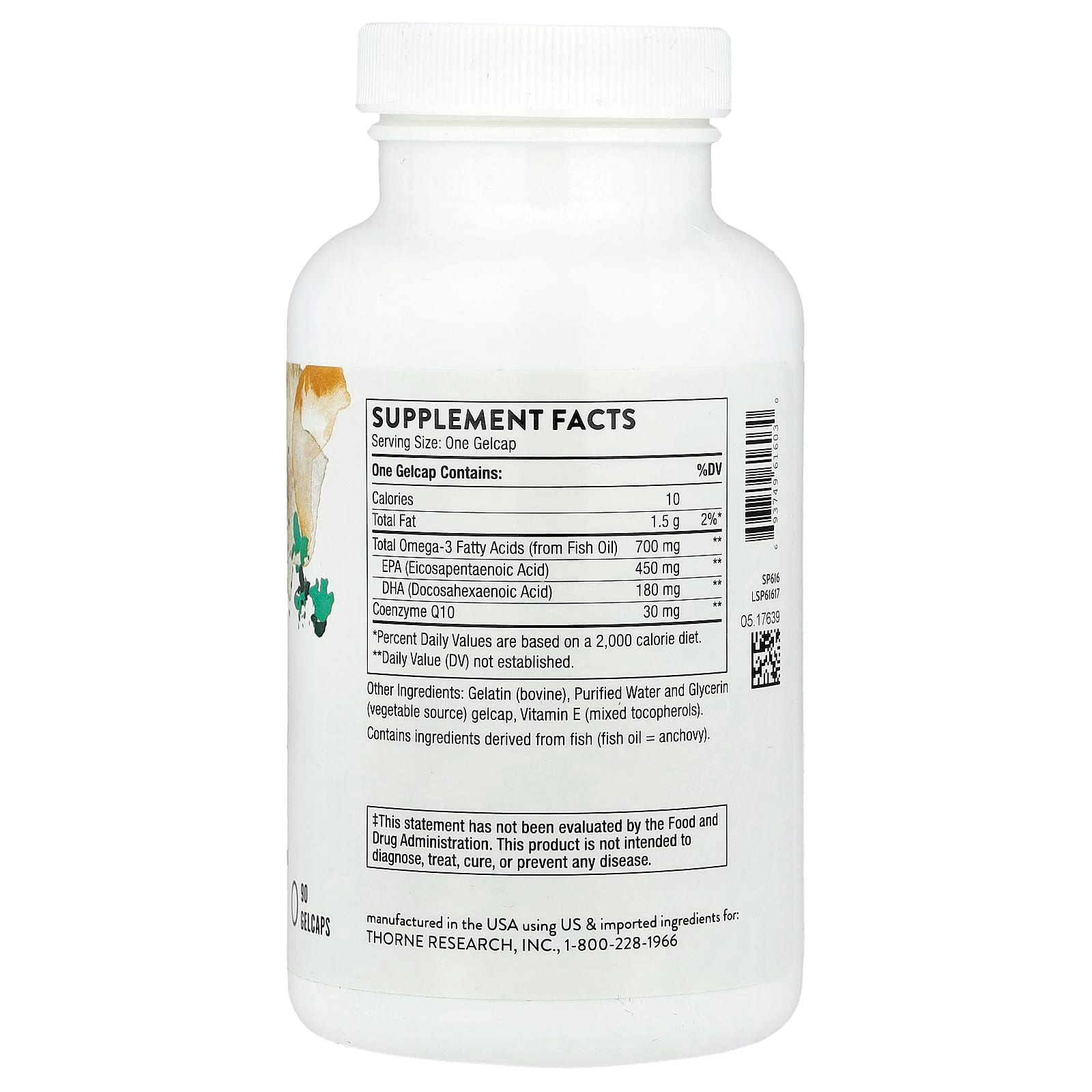 Thorne Omega-3 with CoQ10, 90 Softgels