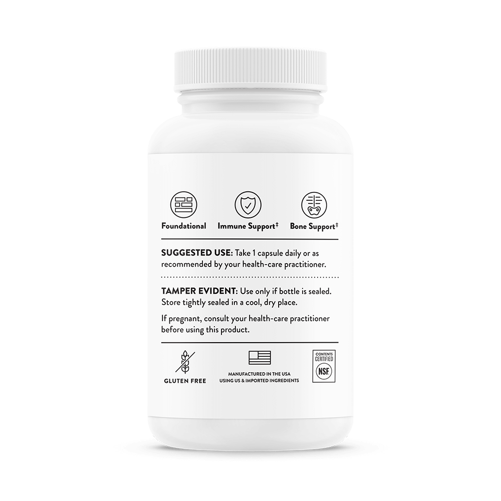 Thorne D-10,000, 60 Capsules (250 mcg per Capsule)