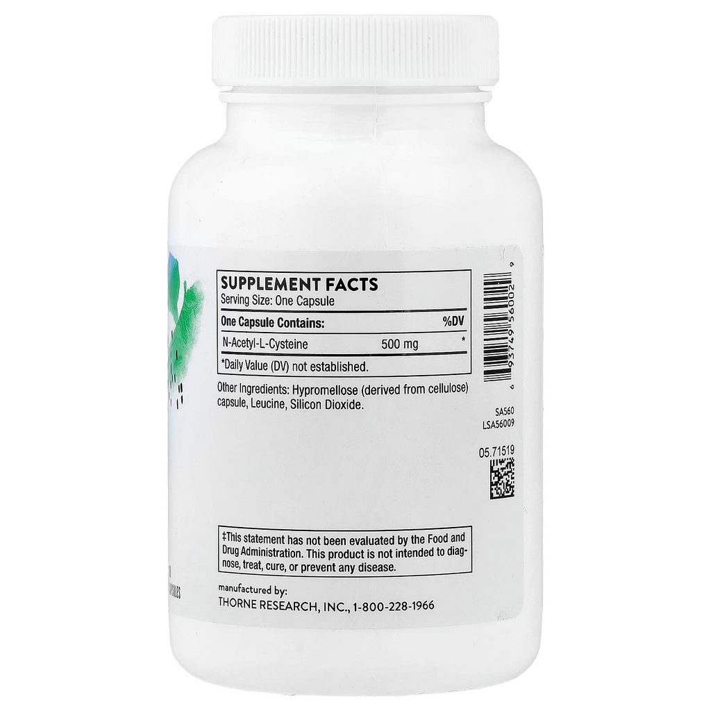 THORNE NAC (N-Acetyl-L-Cysteine) 500mg - 90 Capsules