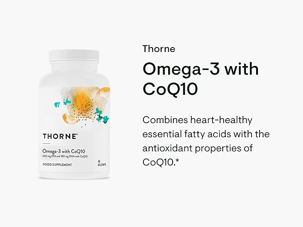 Thorne Omega-3 with CoQ10, 90 Softgels
