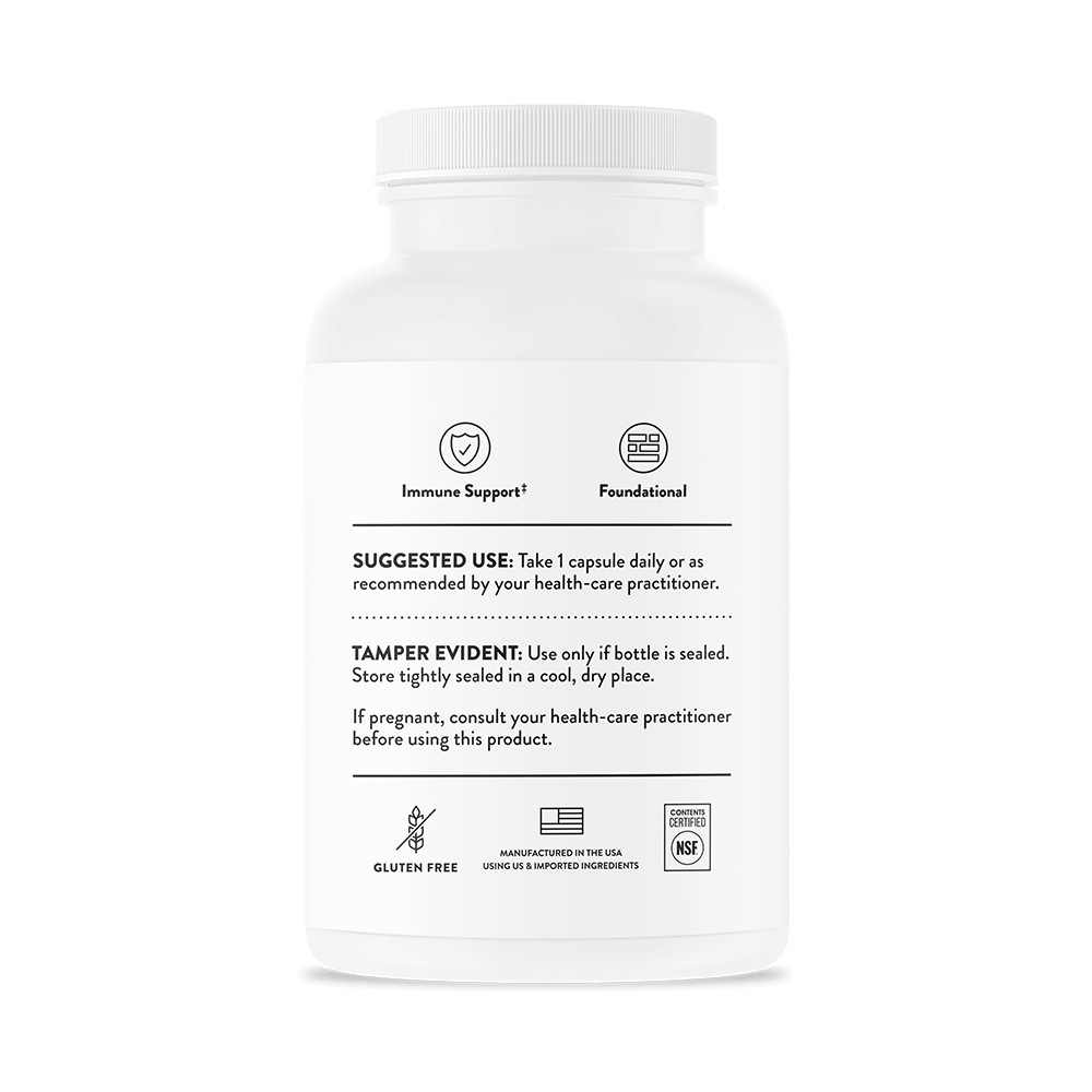 THORNE Vitamin C 1,000 mg as Ascorbic Acid 60 Capsules