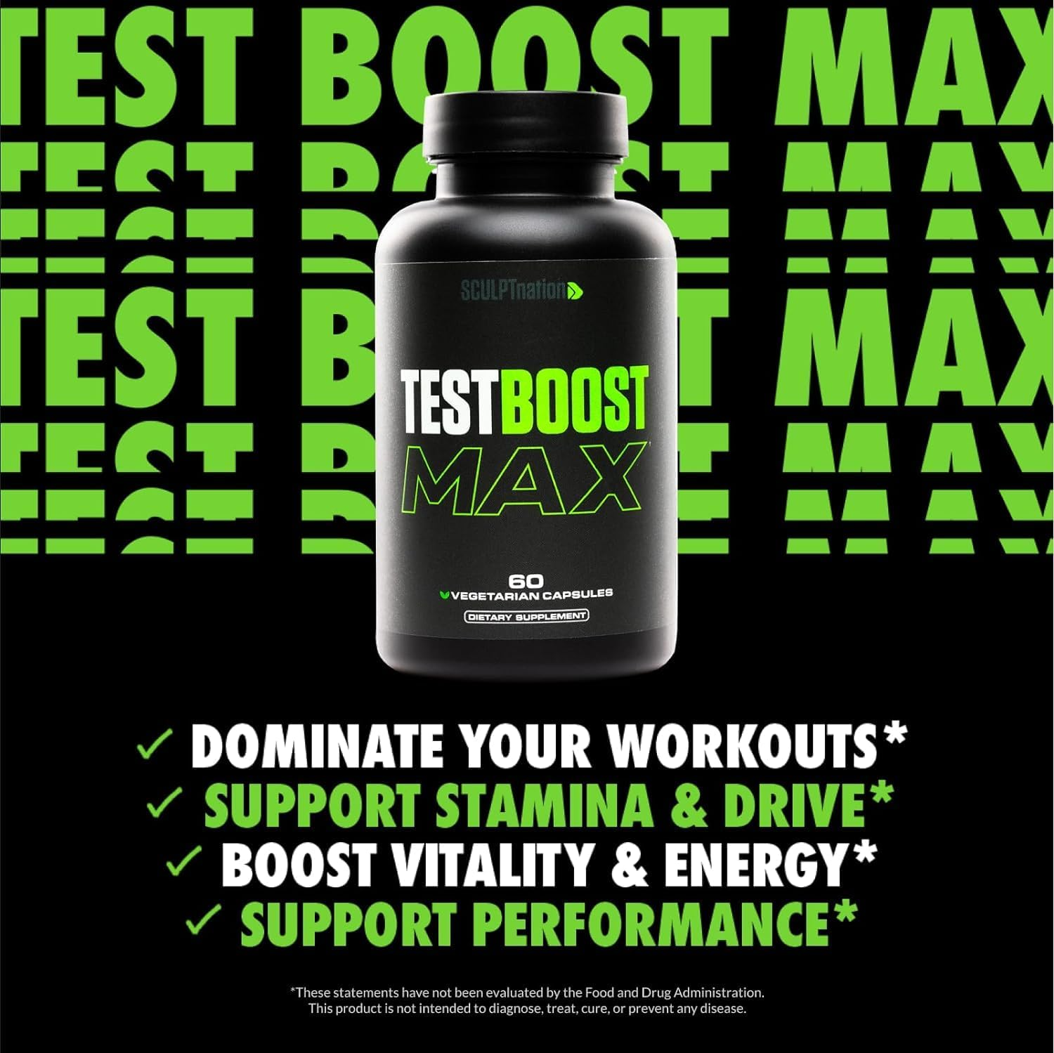 Sculpt Nation Test Boost Max 60 Gluten Free Capsules