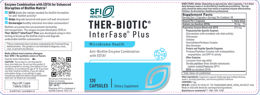 SFI Health Klaire Labs Ther-Biotic Interfase Plus 120 Capsules