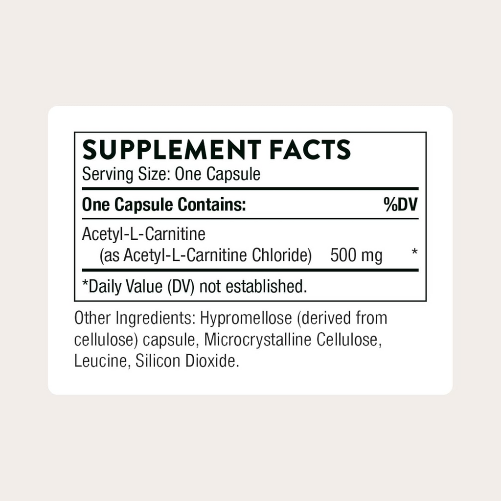 Thorne Acetyl-L-Carnitine 500 mg, 60 Capsules