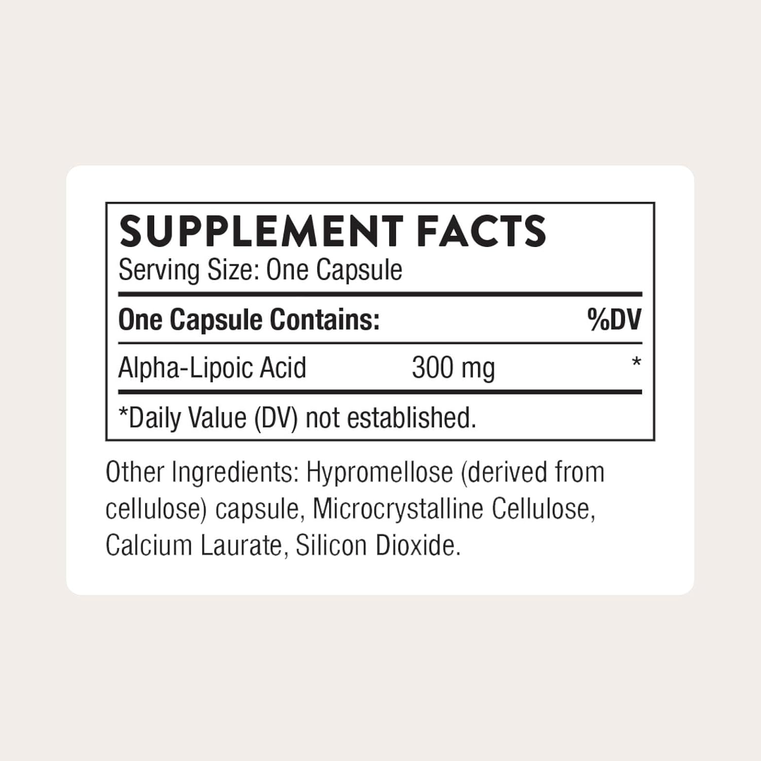 Thorne Alpha-Lipoic Acid 60 Capsules (300 mg per Capsule)