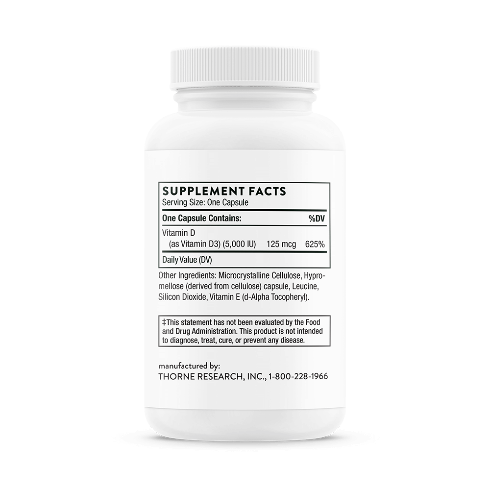 Thorne D-5,000 (125 mcg per Capsule) 60 Capsules