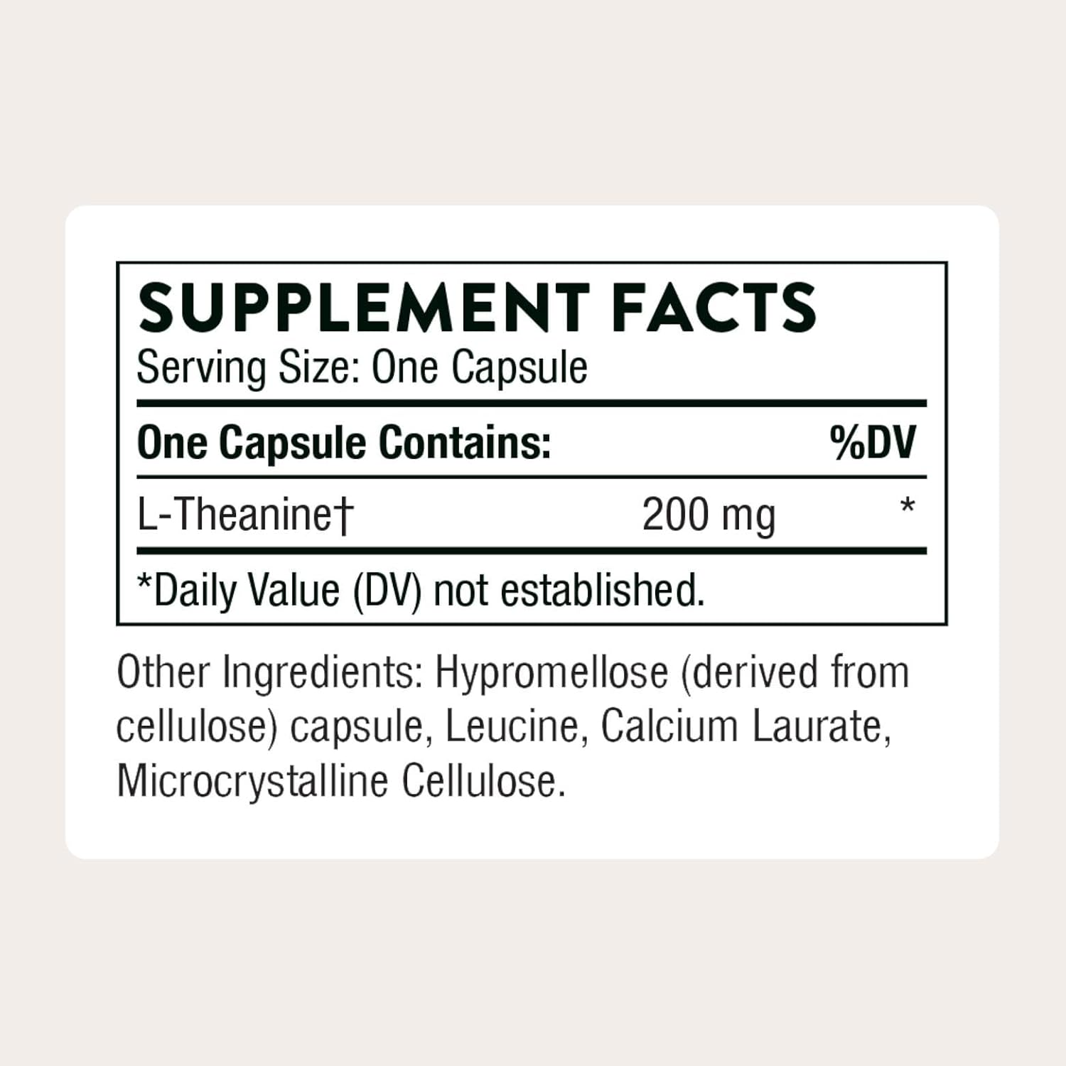 Thorne Theanine 90 Capsules (200 mg per Capsule)