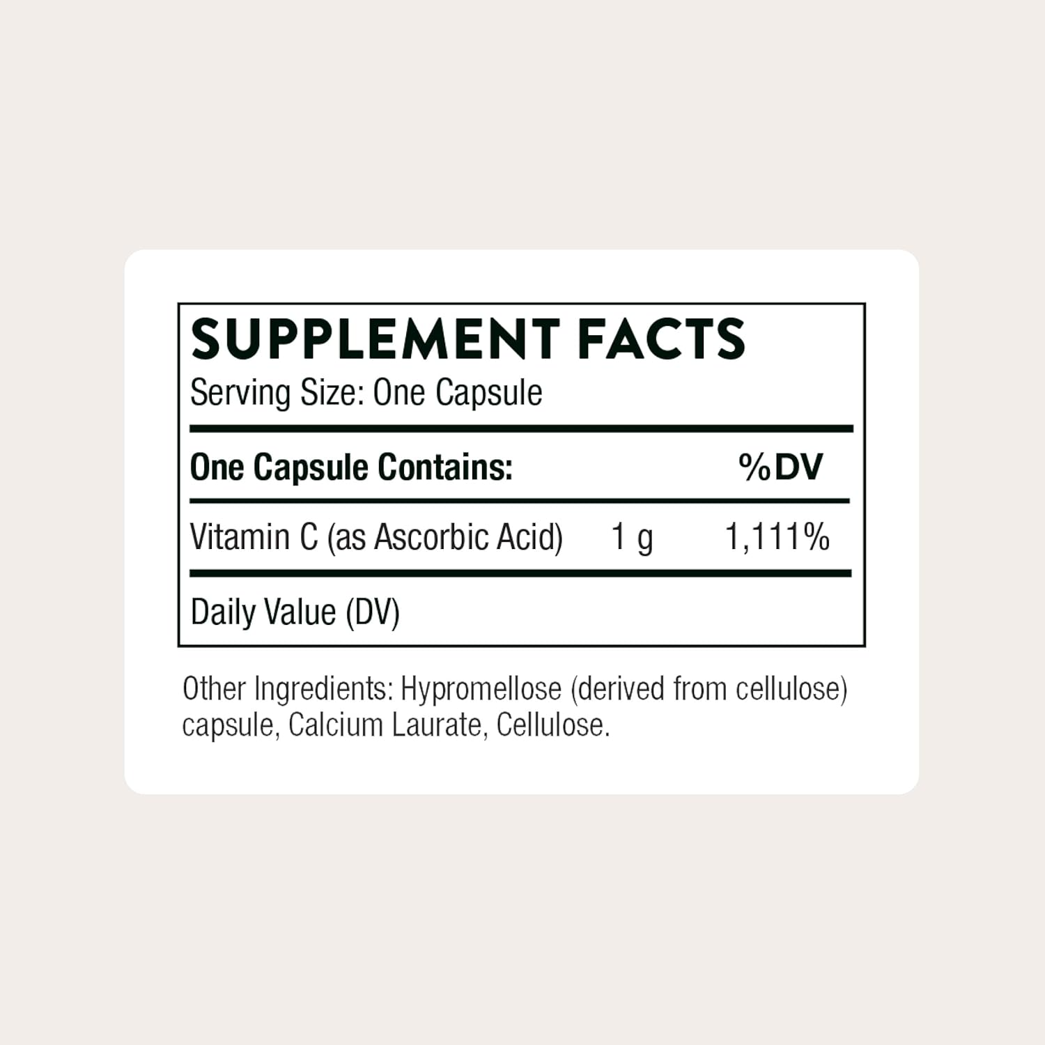 THORNE Vitamin C 1,000 mg as Ascorbic Acid 60 Capsules