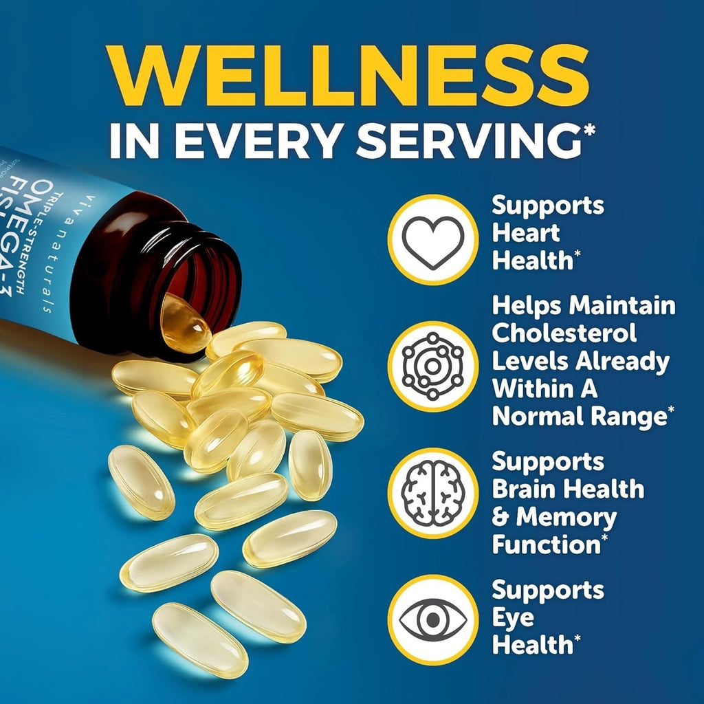 Viva Naturals Triple Strength Omega 3 Fish Oil 2500 mg