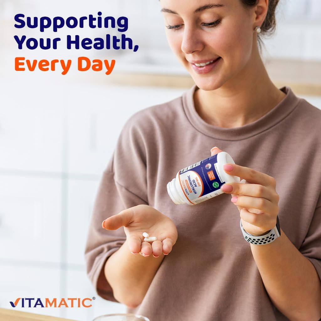 Vitamatic High Potency Hyaluronic Acid 200 mg, 120 Vegetable Capsules
